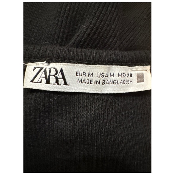 Zara Black Bodycon Ribbed Racerback Maxi Dress Size Medium - Picture 5 of 7